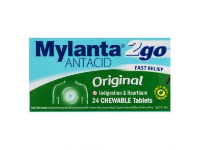 MYLANTA 2 GO ORIGINAL CHEWABLE TABLETS / 24 TABLETS