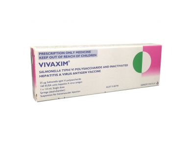 VIVAXIM COMBINED PURIFIED VI POLYSACCHARIDE TYPHOID & INACTIVATED HEPATITIS A VACCINE 