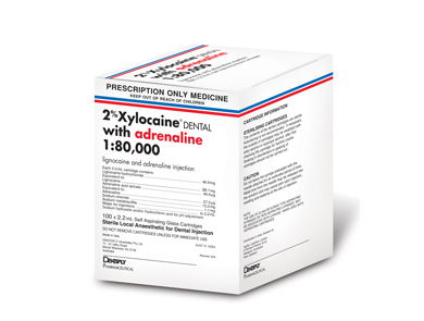 XYLOCAINE LABELS INDICATING 2% WITH ADRENALINE 1:80,000 / ROLL OF 800