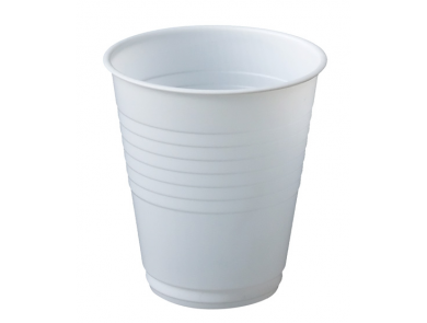 WHITE PLASTIC WATER CUP / 200ML / BOX OF 1000