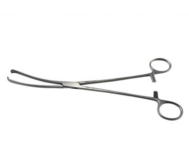 TEALE VULSELLUM UTERINE FORCEPS / CURVED / 25CM